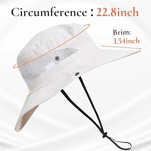 NPJY Sun Hat Womens Men 3” Wide Brim UPF 50+ Fishing Beach Bucket Hats