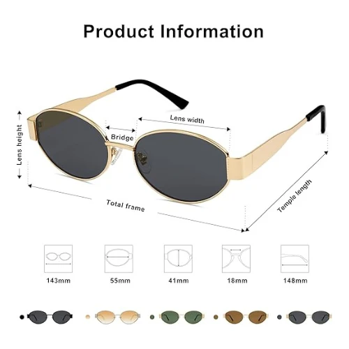 SOJOS Retro Oval Sunglasses for Women Men Trendy Sun Glasses Classic Shades UV40