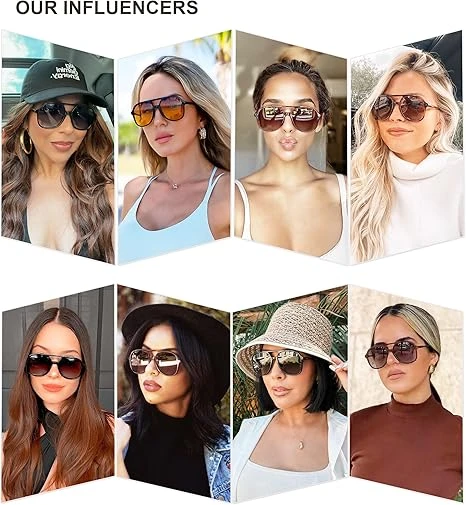 SOJOS Retro Vintage Polarized Sunglasses Double Bridge Brow Bar Square Aviators 