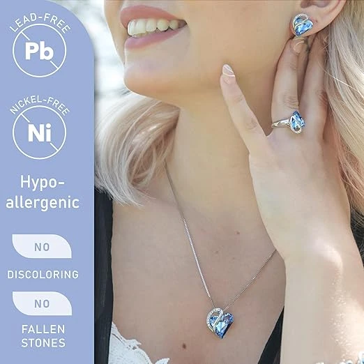 Leafael Infinity Love Heart Necklace, Birthstone Necklaces for Women with Healin
