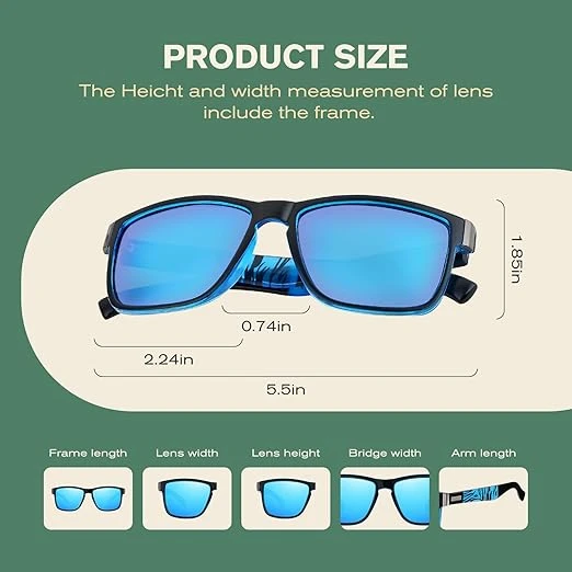 Gimdumasa Polarised Sunglasses Mens - Square Sun Glasses UV400 Protection Classi