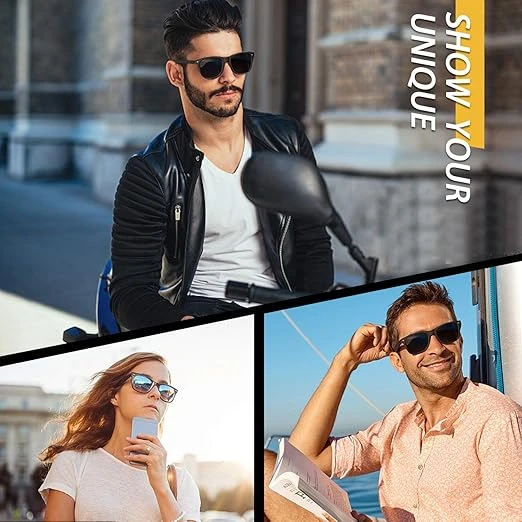 Polarized Sunglasses for Men Driving Sun glasses Shades 80's Retro Style Brand D