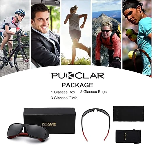 PUKCLAR Sunglasses for Men Women Polarized Sports Running Cycling Fishing Drivin