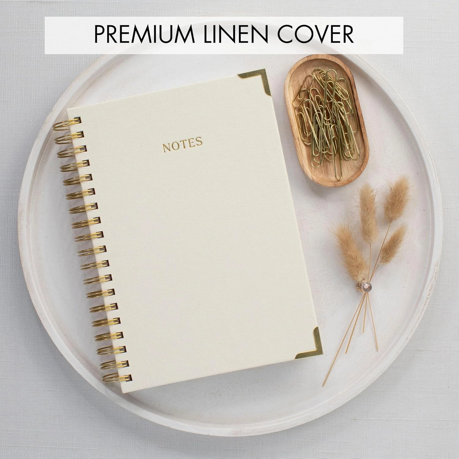 Aesthetic Thick Spiral Notebook Journal For Women in B5 Format - Modern Linen Ha