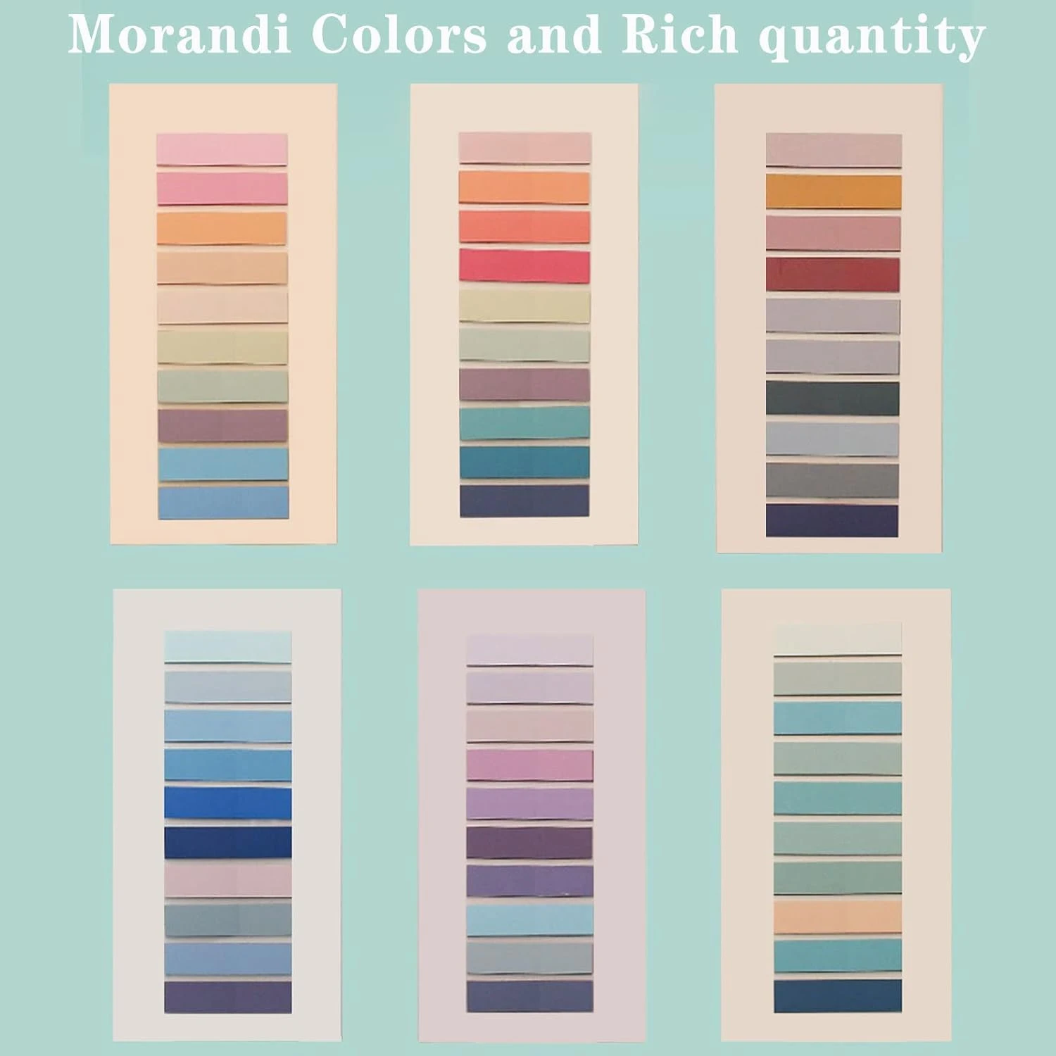 ELII 1200pcs Page Markers,Morandi Sticky Note Tabs Colored Writable and Repositi
