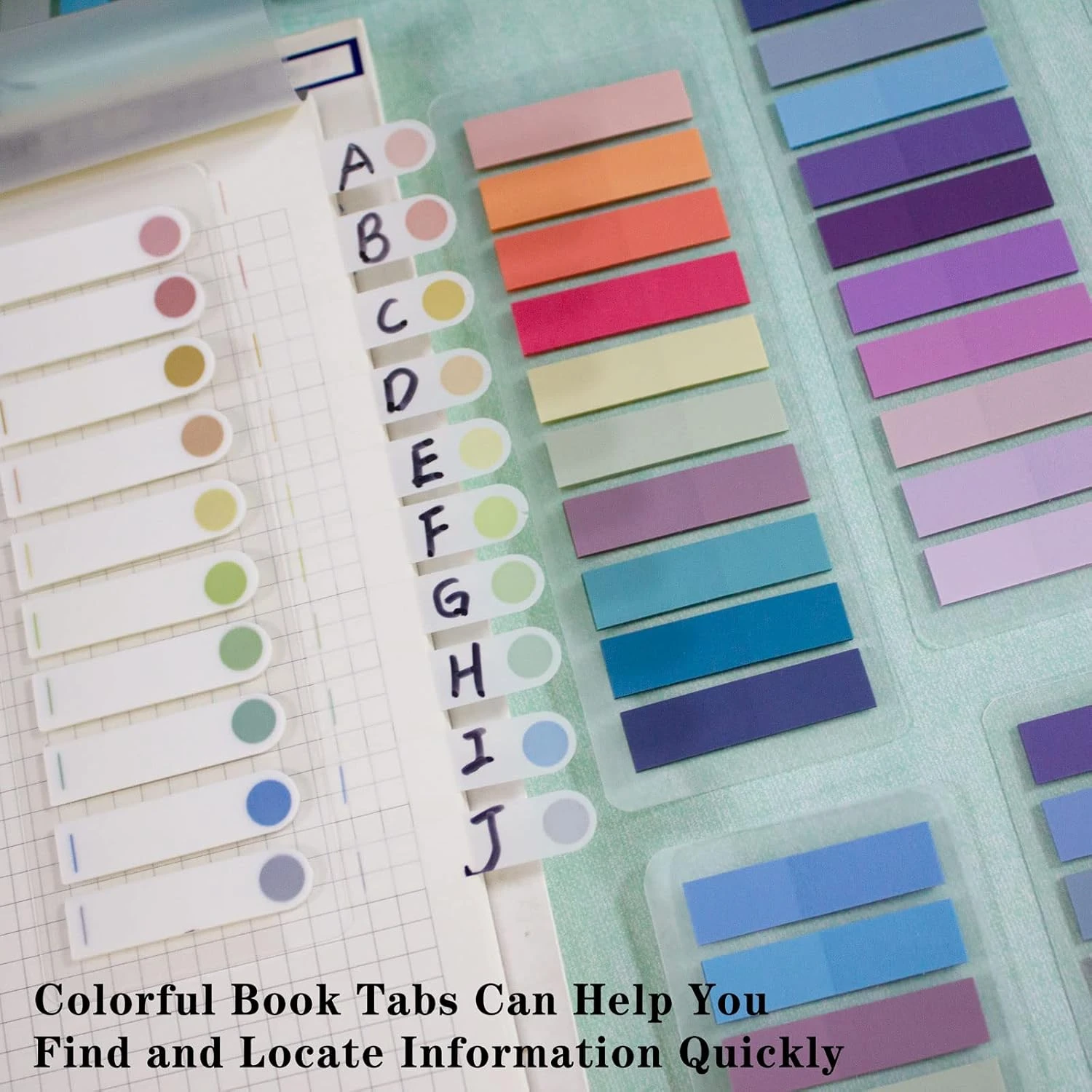 ELII 1200pcs Page Markers,Morandi Sticky Note Tabs Colored Writable and Repositi