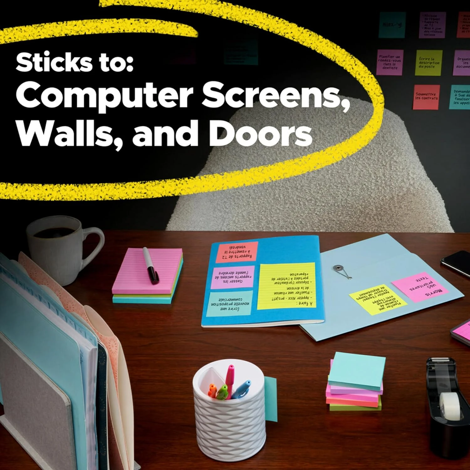 Post-it Super Sticky Notes 3x3 in (76 x 76 mm) 654 Miami Assorted colors, 5 pads
