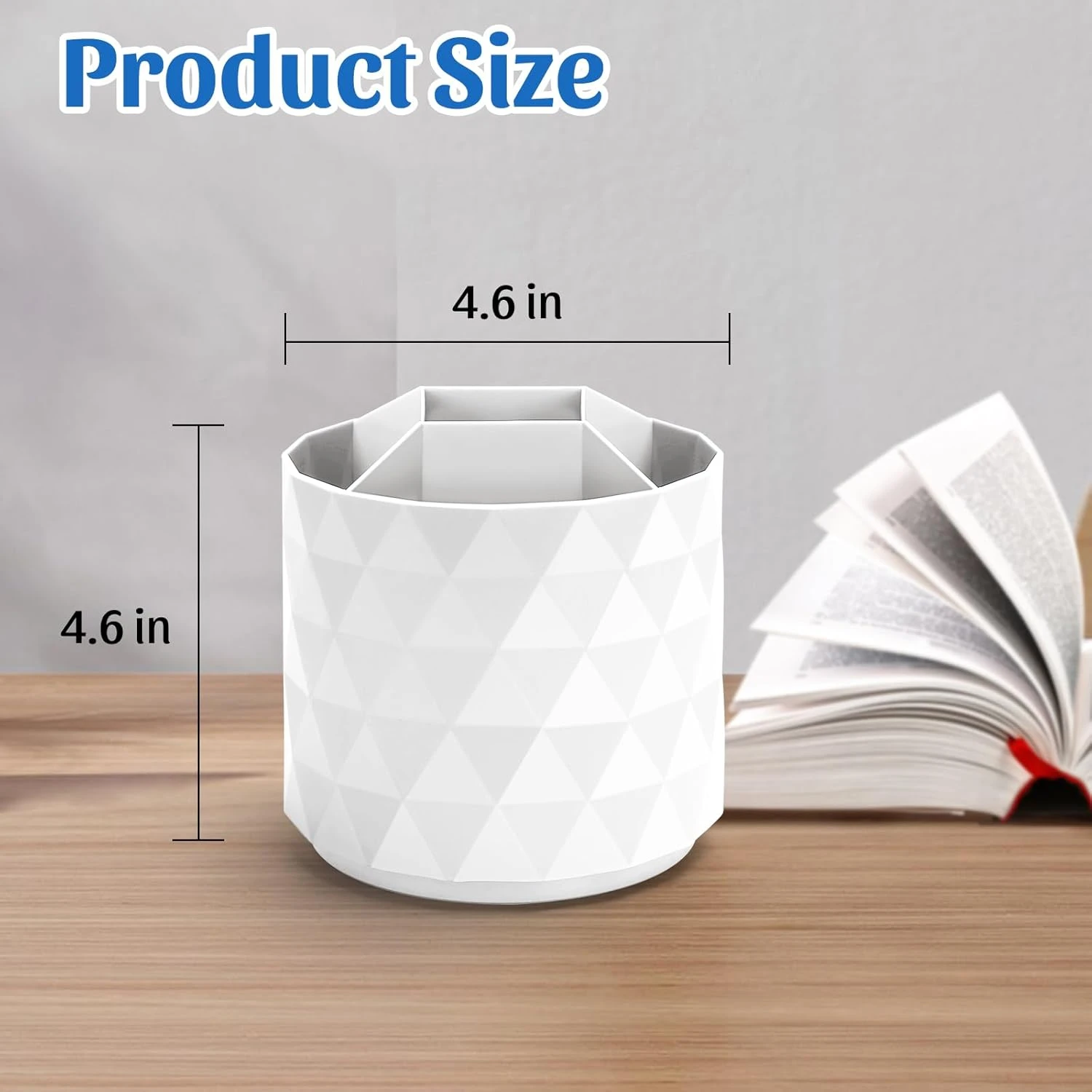 minimaliving Desk Organizer,Sparkling Diamond-like Pen Holder for Desk 360°Rotat