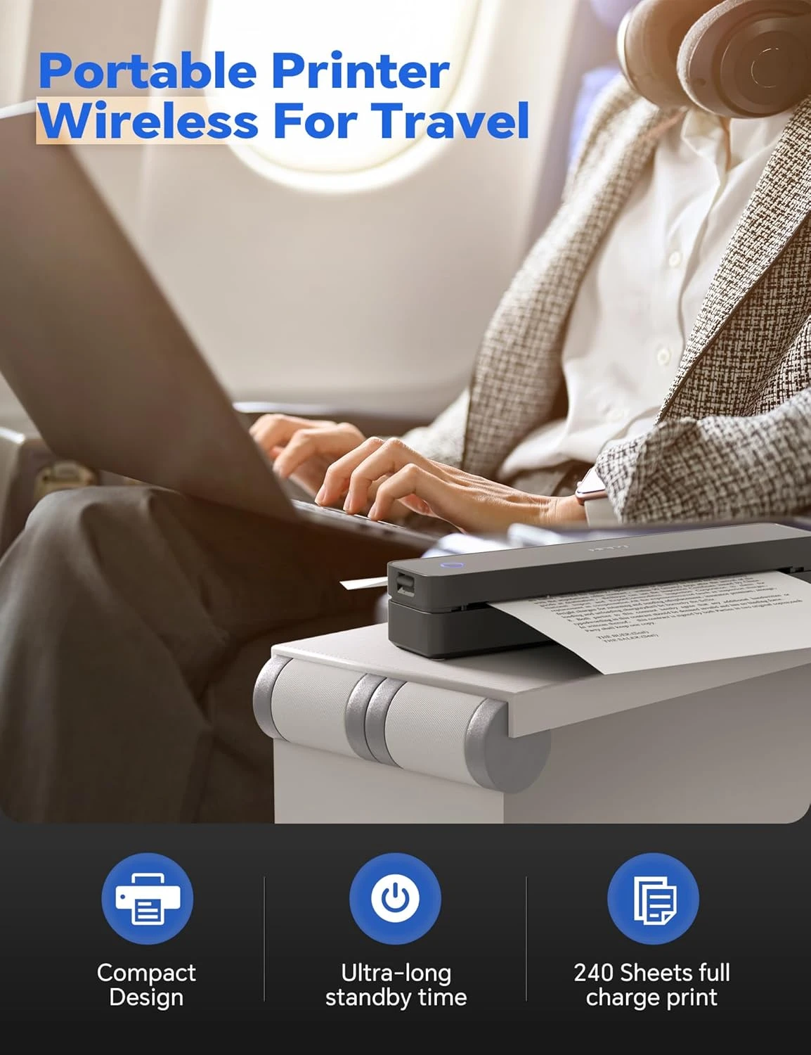 iDPRT MT610 Pro Portable Thermal Printer, 300DPI HD Mobile-Travel-Printers, Inkl