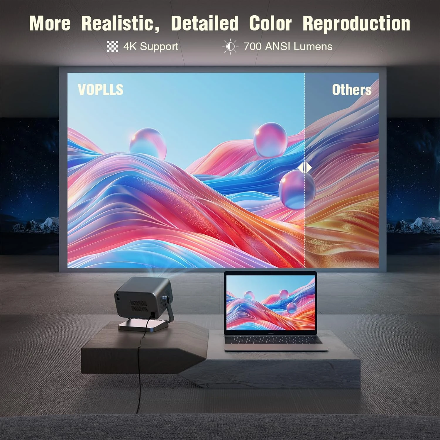 【Netflix Officially & Dolby Audio】Smart Projector 4K, Auto Focus & Keystone, VOP