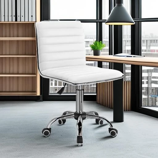 Furmax Mid Back Task Chair,Low Back Leather Swivel Office Chair,Computer Desk Ch
