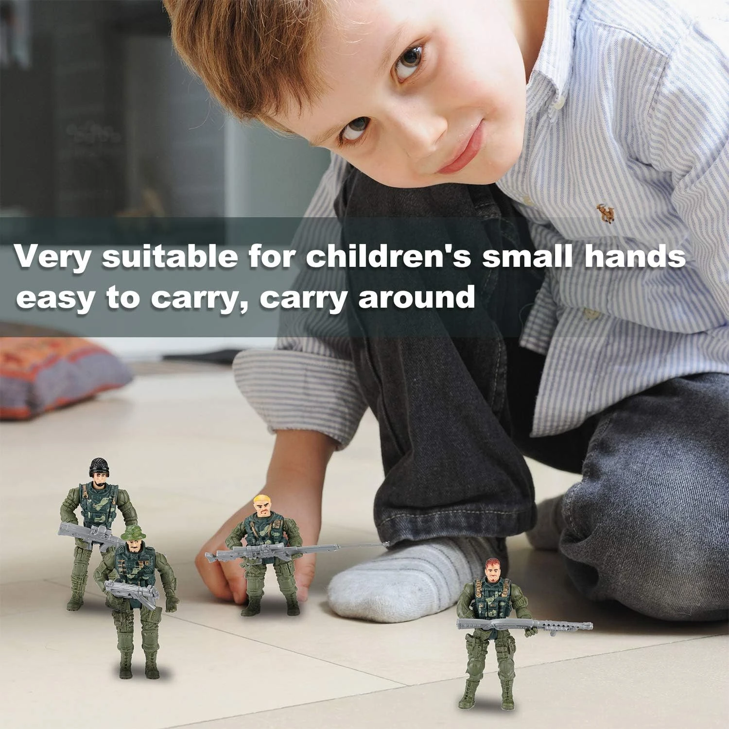 Hautton Soldier Action Figures Toy, 8 Army Men with Weapons Accessories, Removab