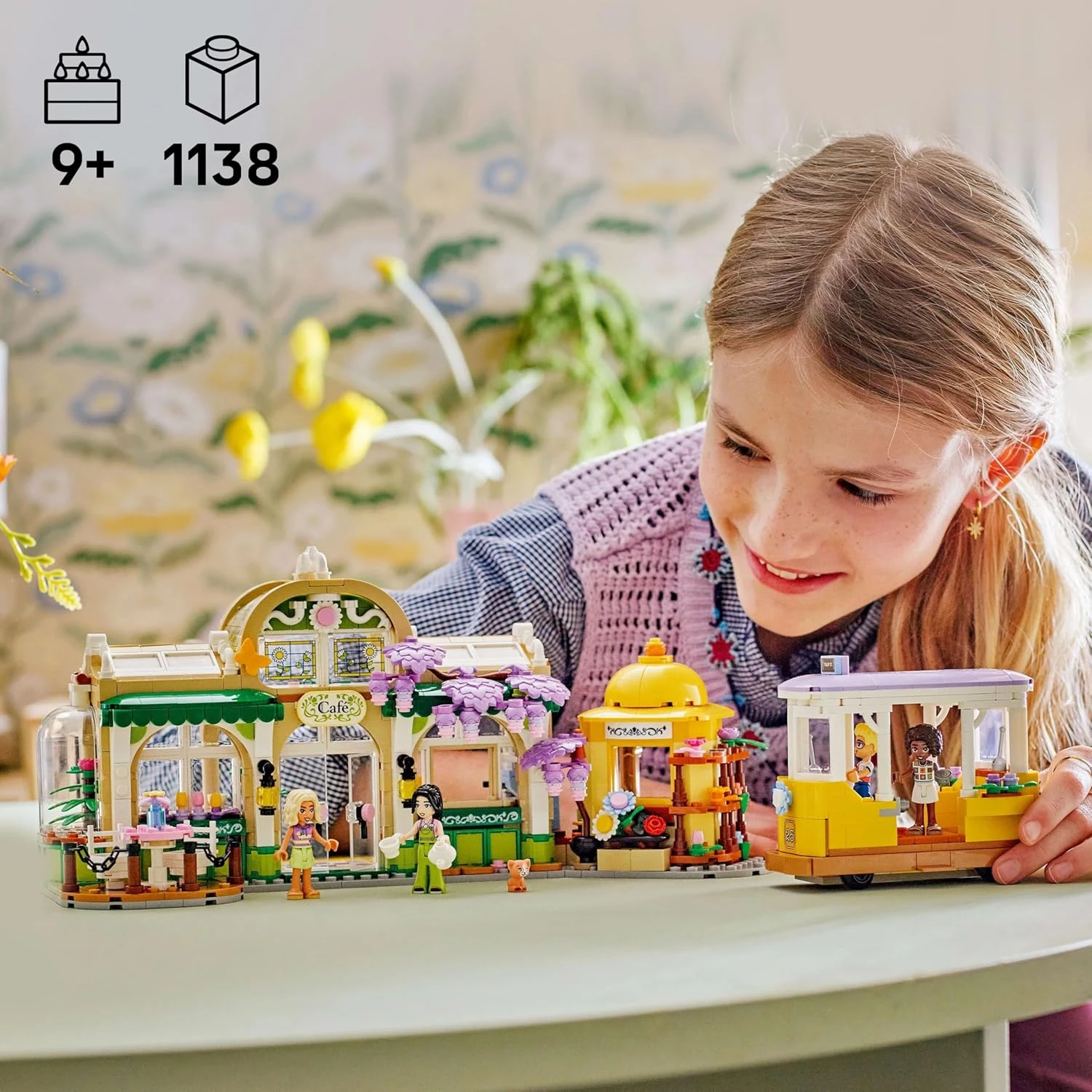 LEGO Friends Plant Café & Flower Shop Toy - Building Set with 4 Mini Dolls, a Ca