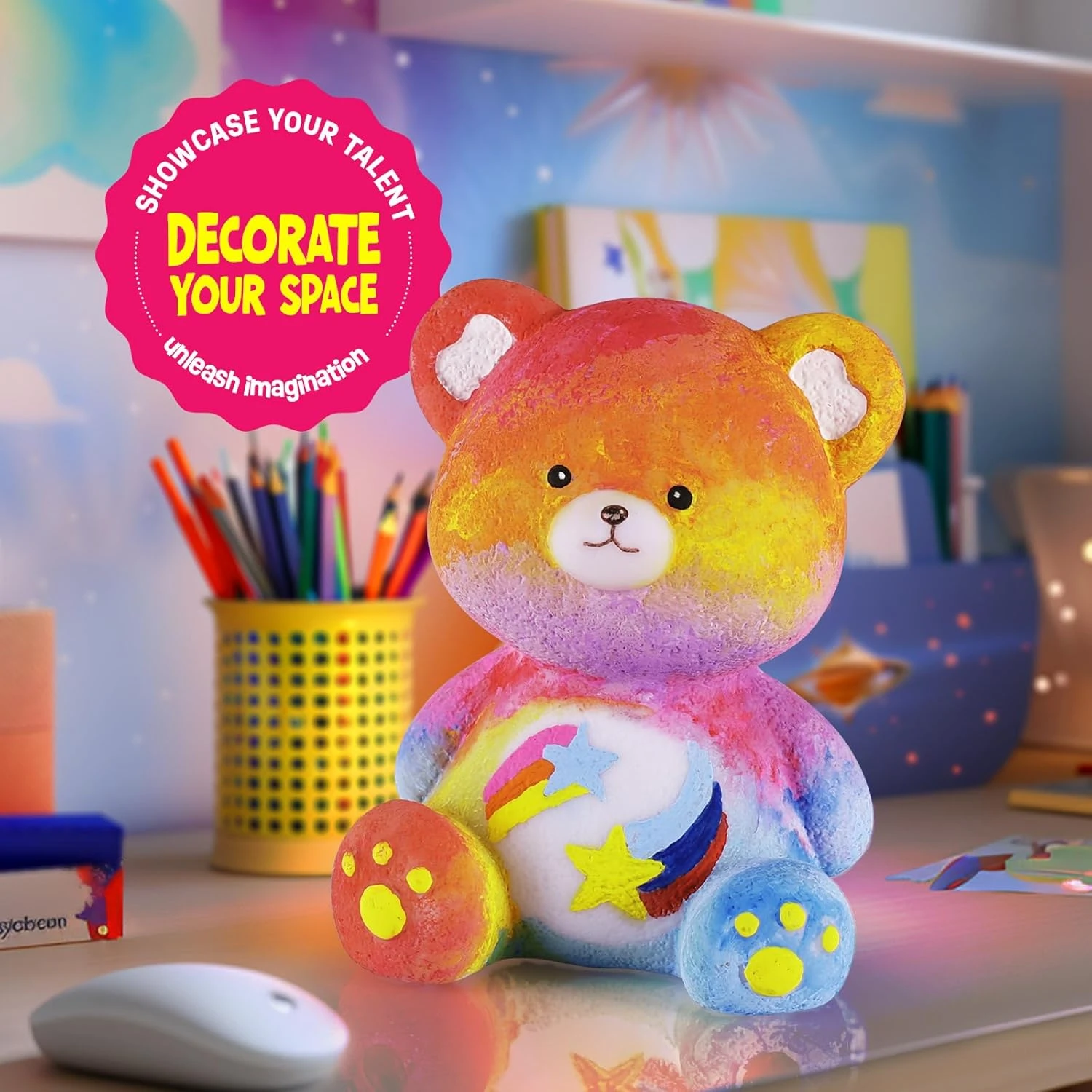 LAOESE Paint Your Own Bear Lamp Kit, Art Supplies Arts & Crafts Kit, Painting ki