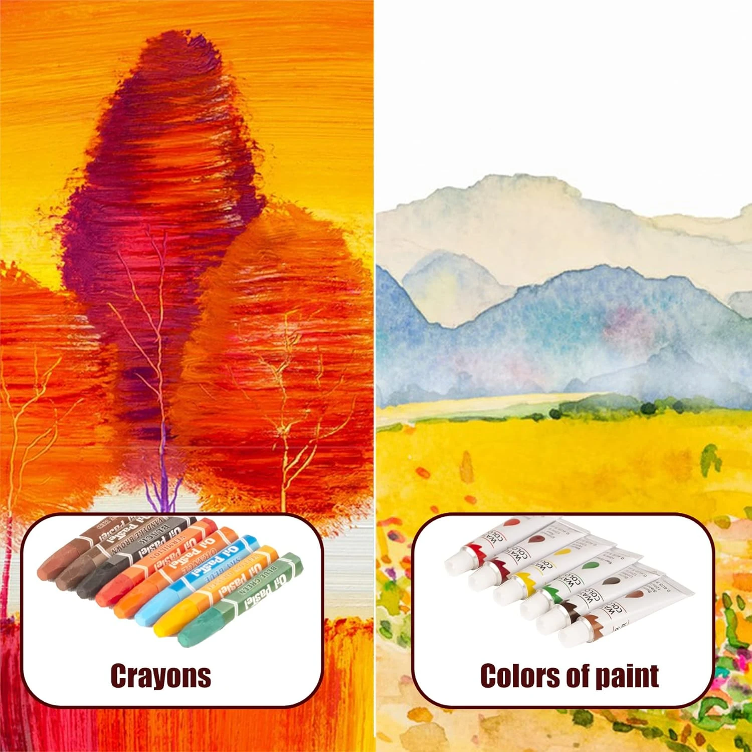 KINSPORY Art Supplies, 168-Pack Deluxe Wooden Art Set Crafts Drawing Painting Co