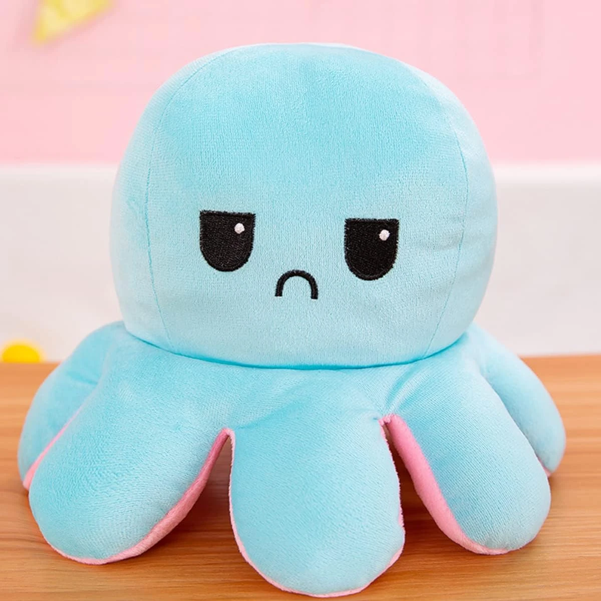 ECVV Reversible Octopus Plush Doll Baby Reversible Plushie Stuffed Animal Cute O