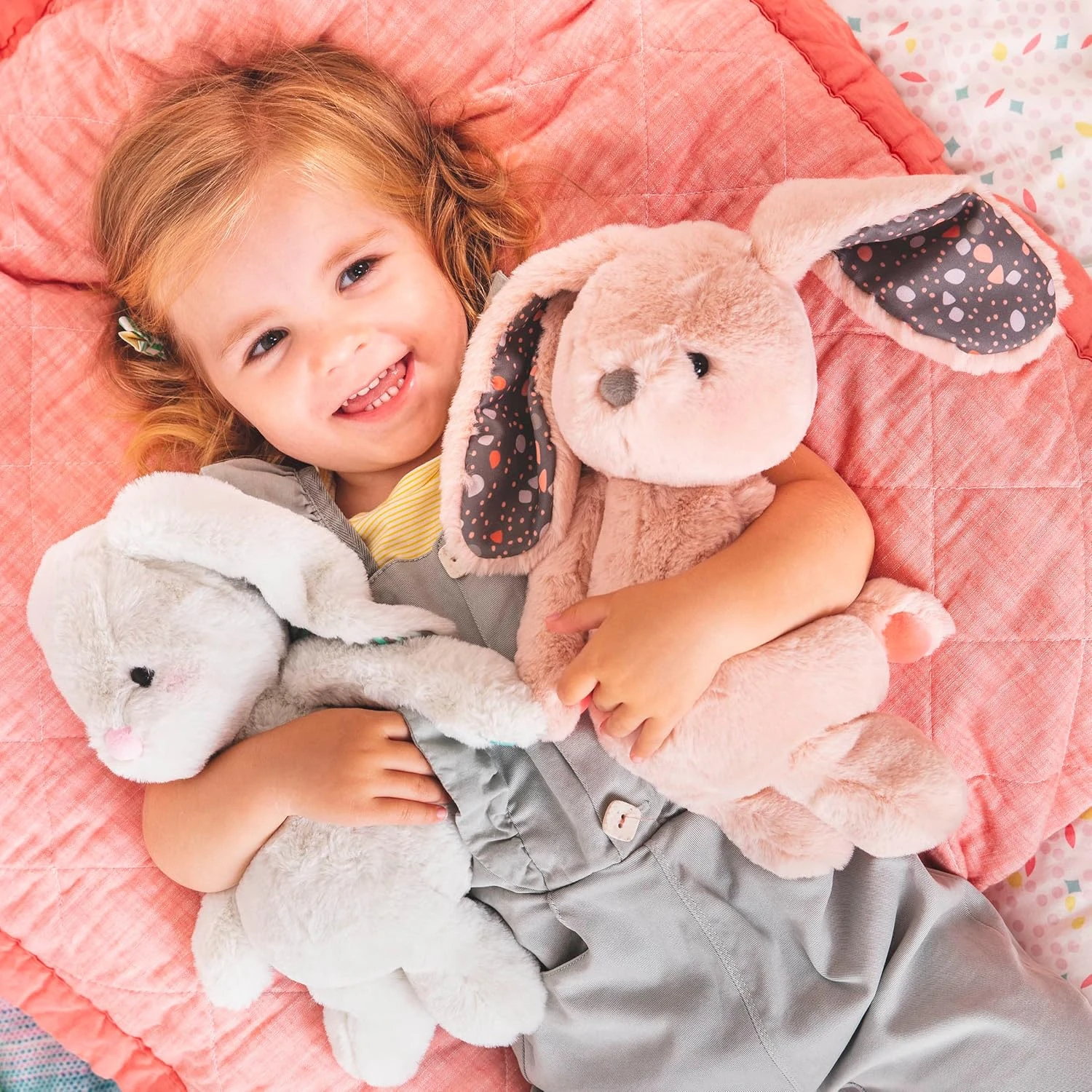 B. toys - Plush Bunny - Super Soft Stuffed Animal - Beige - 12” - Happyhues - Bu