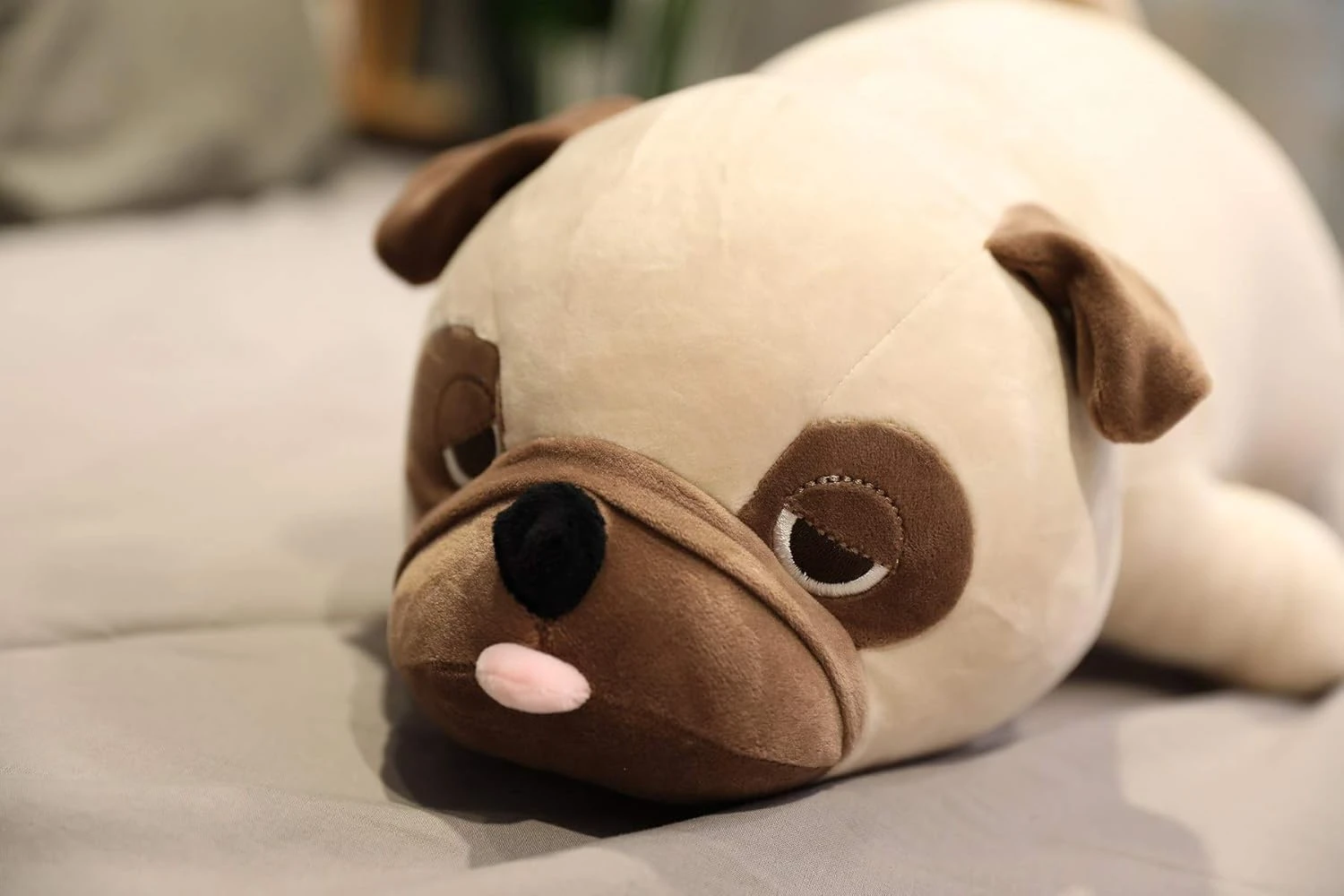 Spring Country Bulldog Plush Toy, 20" Stuffed Animal Throw Plushie Pillow Doll, 