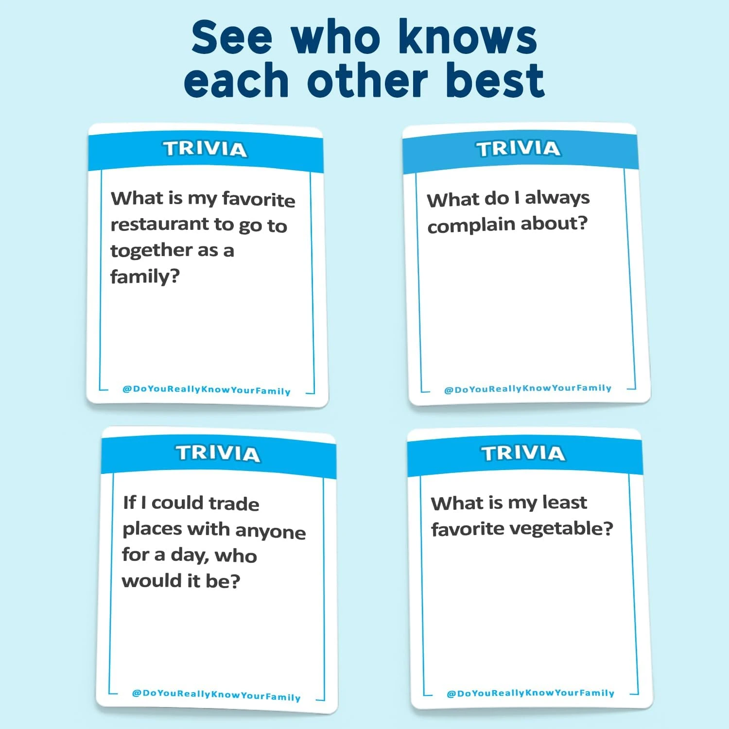 DO YOU REALLY KNOW YOUR FAMILY? A Fun Family Game Filled with Conversation Start