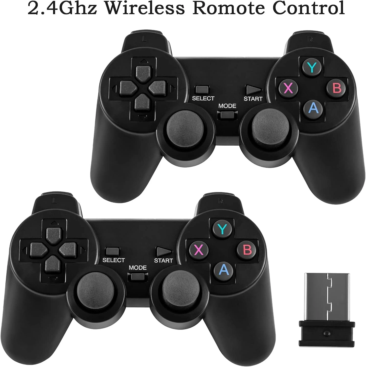 Retro Game Console with Dual Wireless Controllers Plug & Play Video Game Stick B