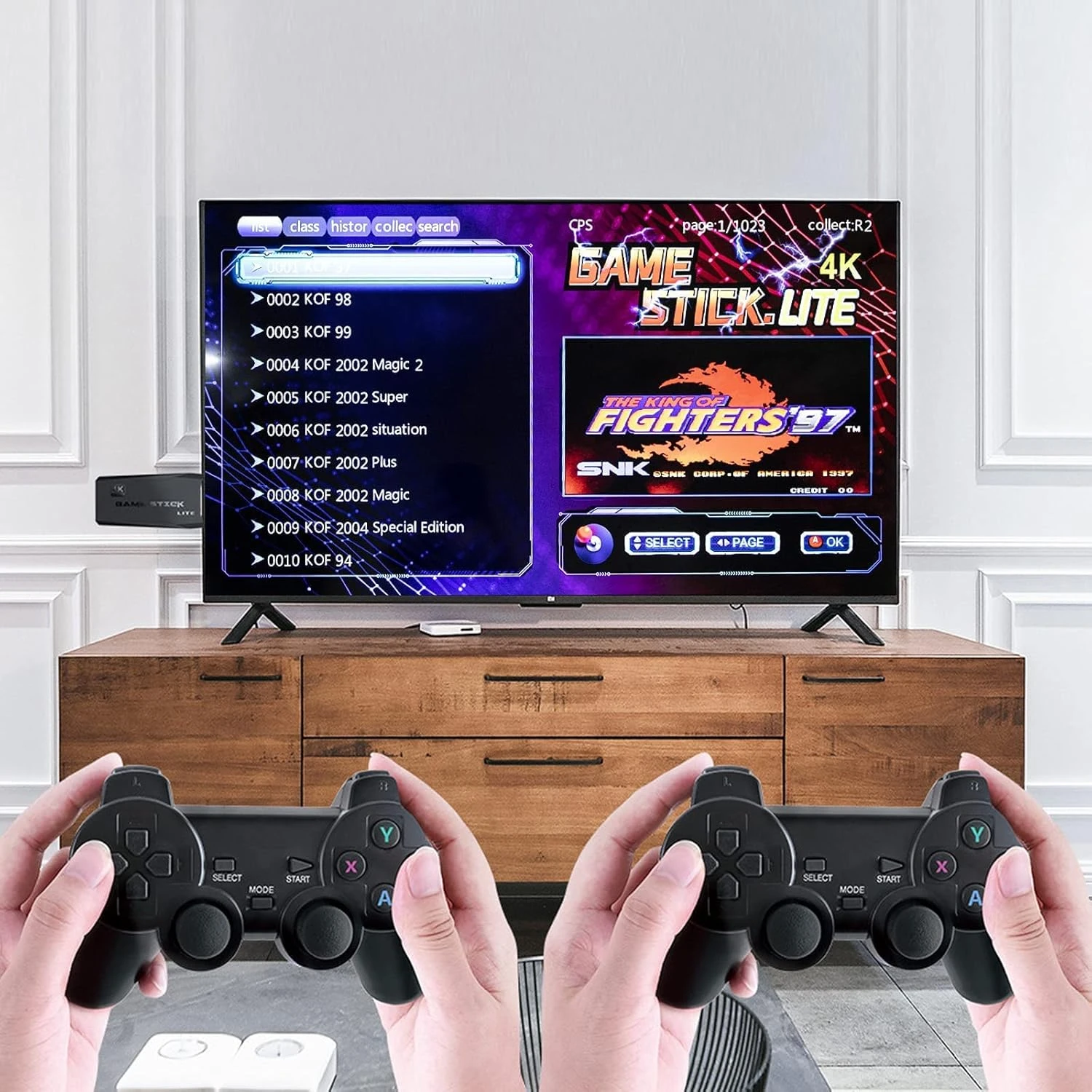 Retro Game Console with Dual Wireless Controllers Plug & Play Video Game Stick B
