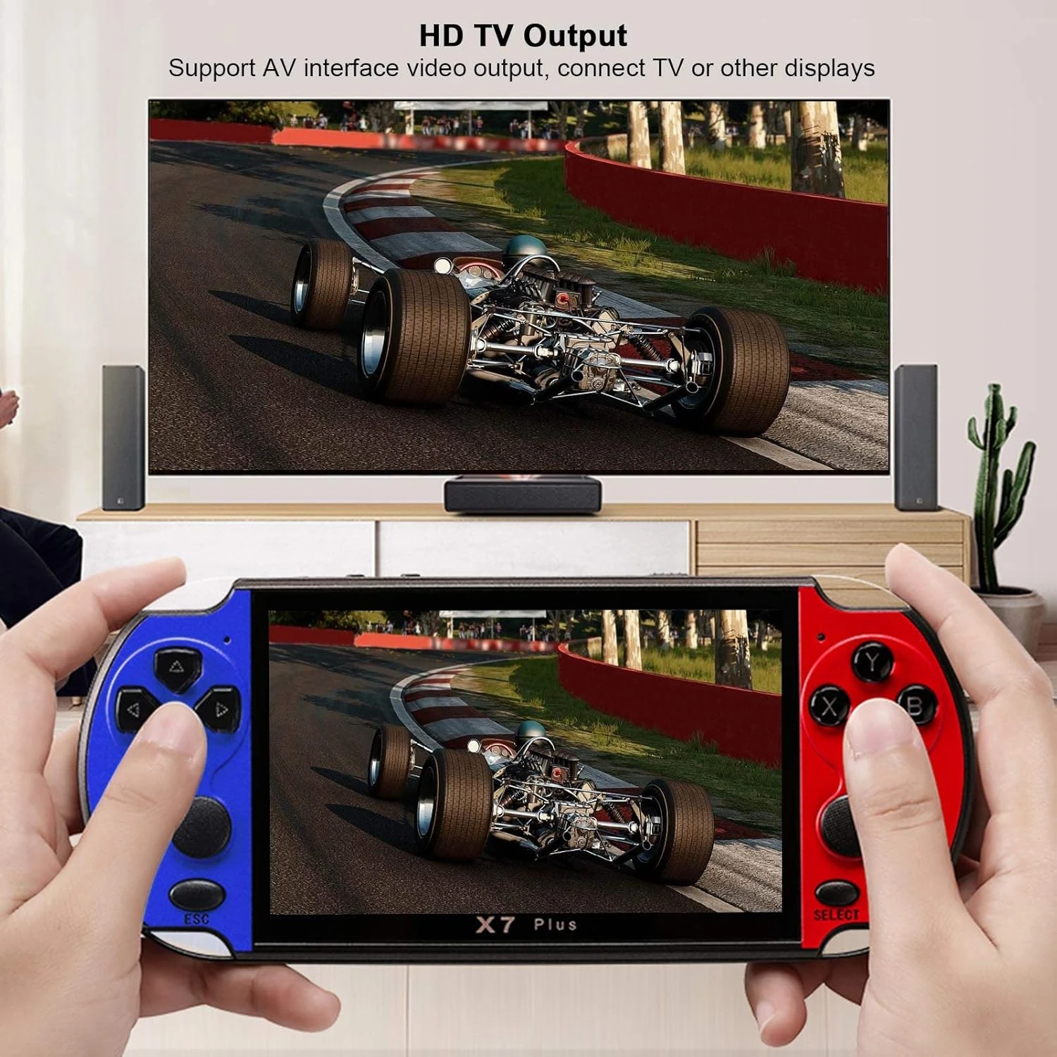 lilistore 5.1inch X7 Plus Video Game Console Handheld Game Players Double Rocker