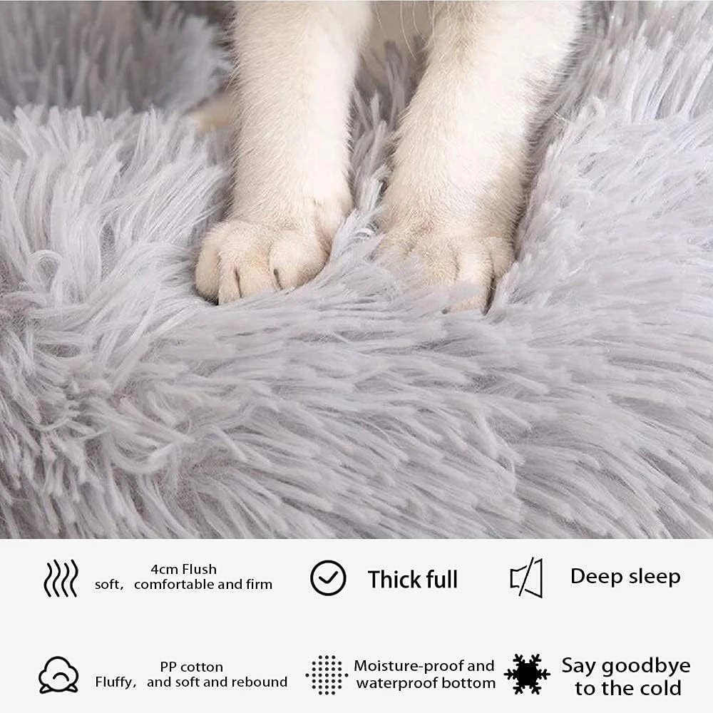 Gavenia Cat Beds for Indoor Cats -20’’x20’’ Washable Donut Cat and Dog Bed,Soft 