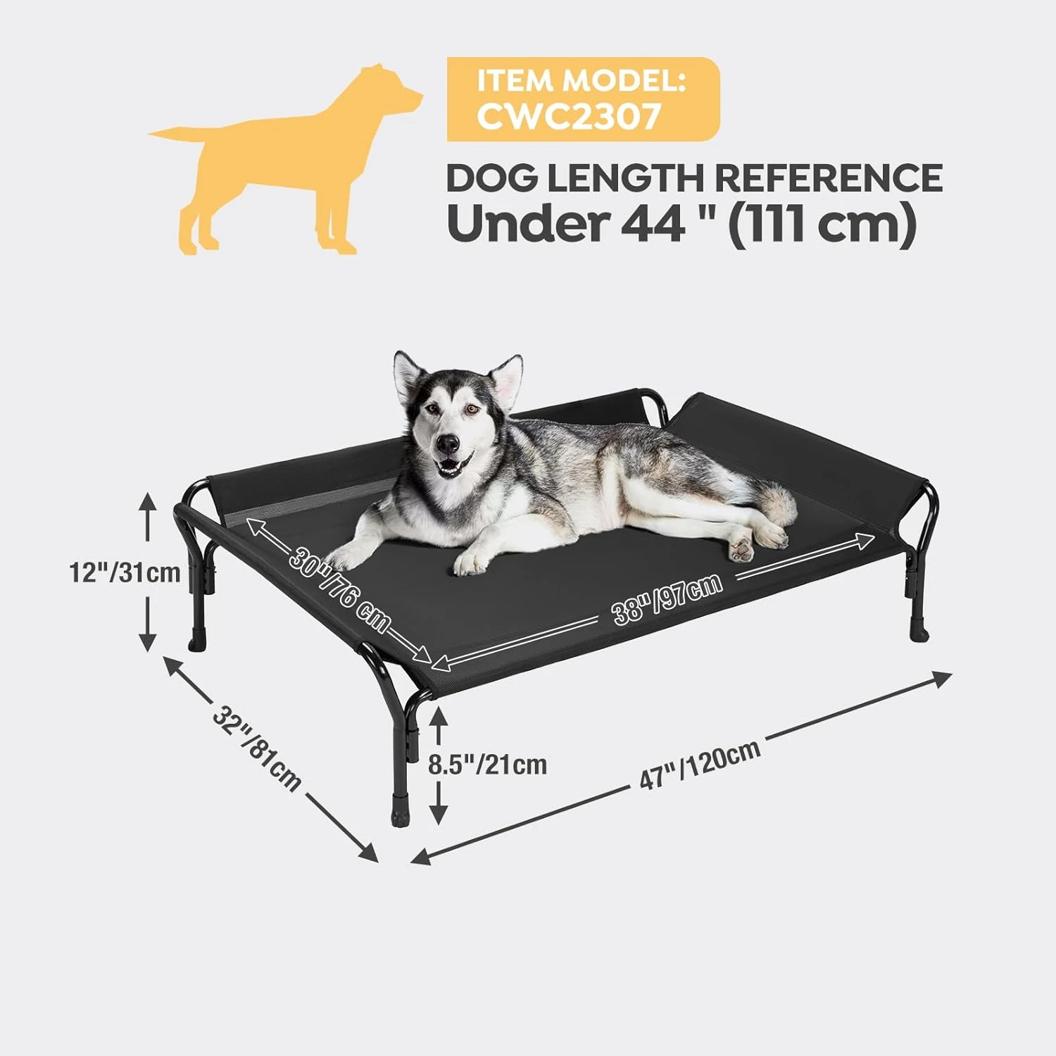 Veehoo Cooling Elevated Dog Bed, Dog Cots Beds for Large Dogs, Raised Dog Bed wi