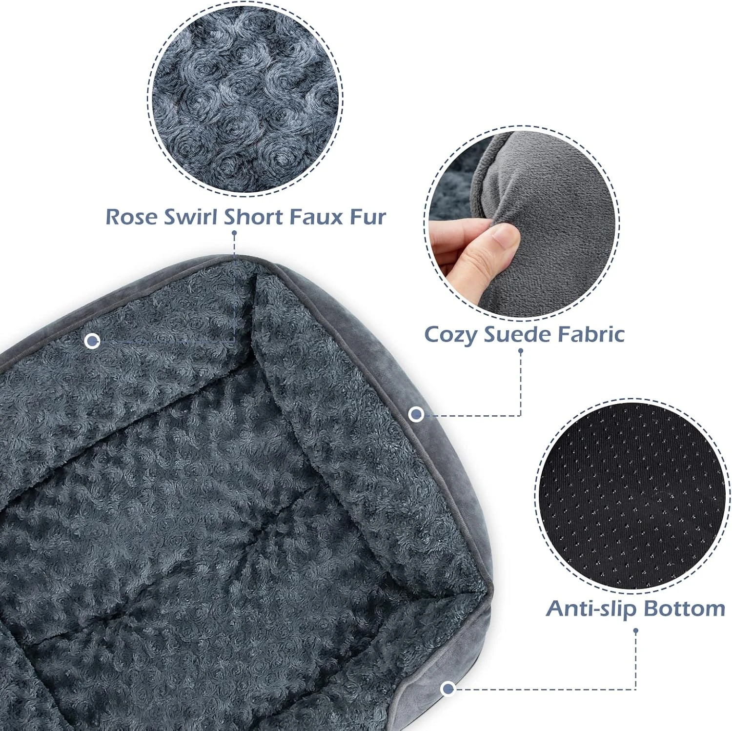 INVENHO Rectangle Dog Bed for Large Medium Small Dogs Machine Washable Sleeping 