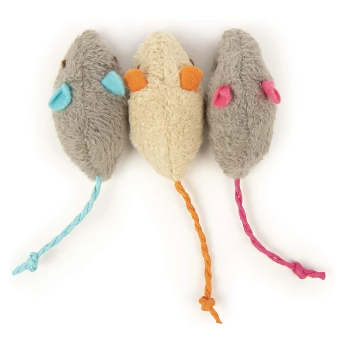 Smartykat (3 Count) Skitter Critters Catnip Cat Toys - Gray/Cream, 3 Count