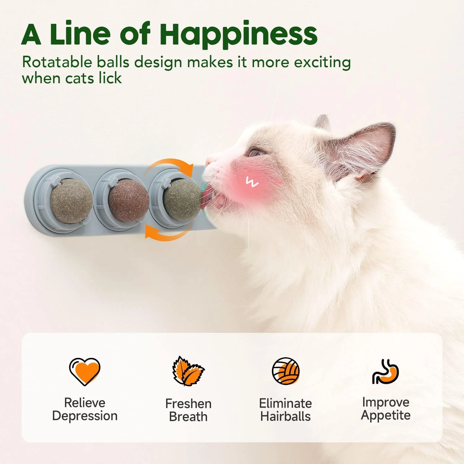 Potaroma 4 Catnip Silvervine Ball Toys, Extra Cat Energy Ball, Edible Cats Lick 