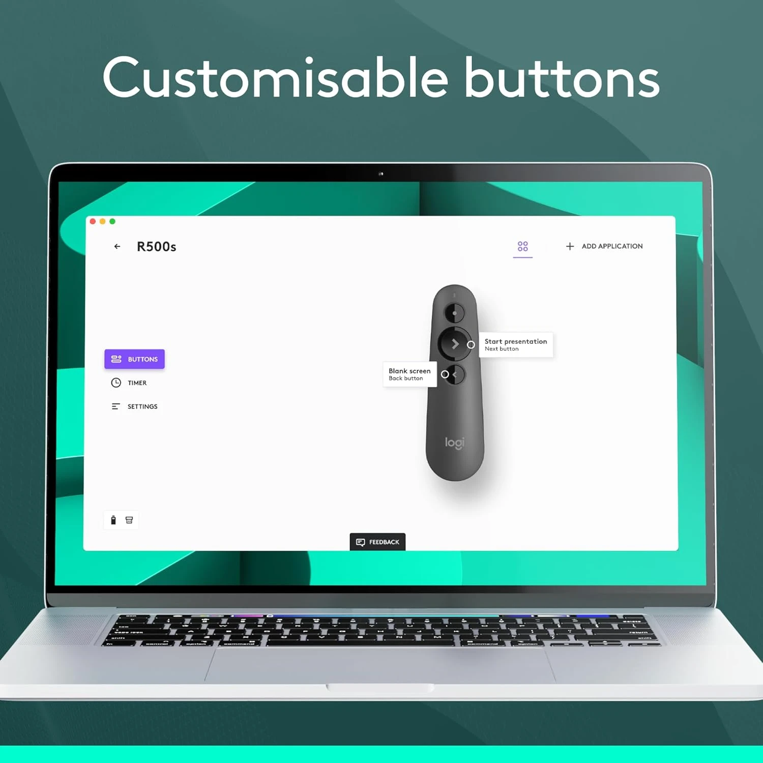 Logitech R500s Laser Presentation Remote Clicker with Dual Connectivity Bluetoot