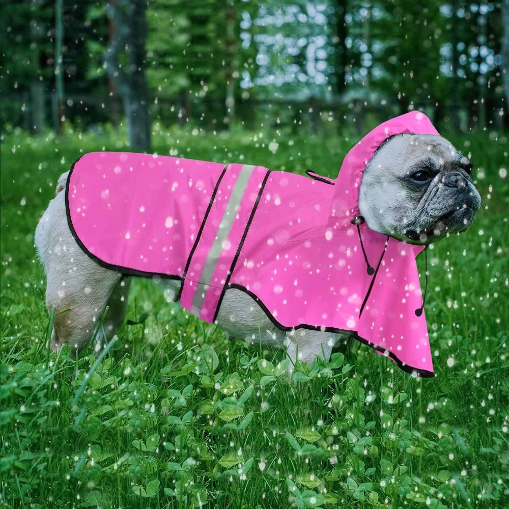 Domagiker Waterproof Dog Raincoats - Hooded Raincoats for Dogs, Adjustable Refle