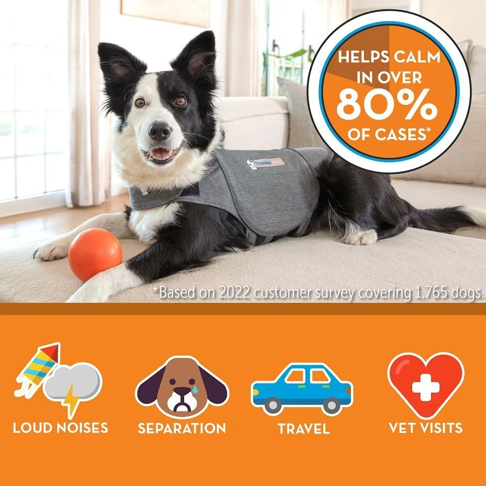 ThunderShirt Classic Dog Anxiety Jacket, Heather Gray, Medium