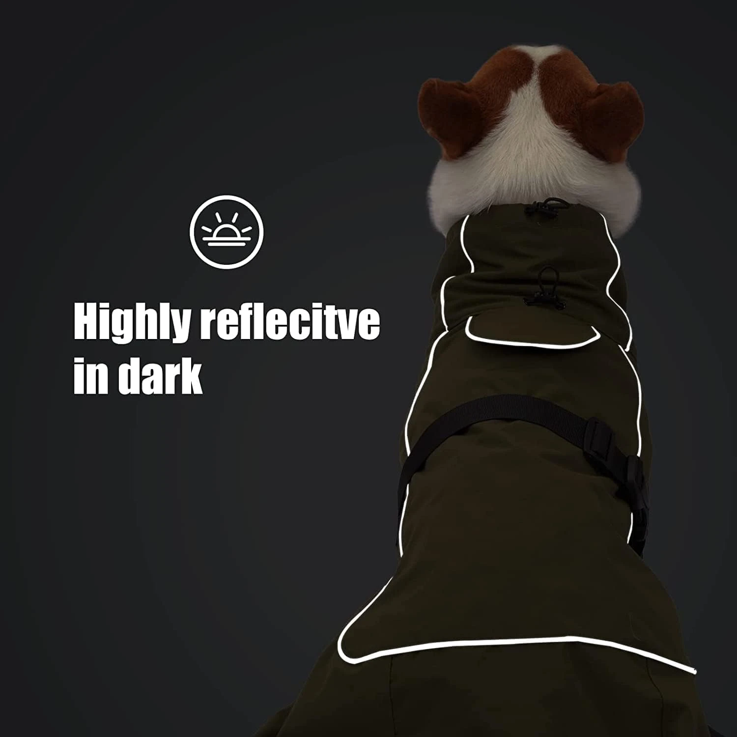 ODSSDAPU Dog Raincoat - Waterproof Dog Winter Jackets Windproof Coat with Velvet