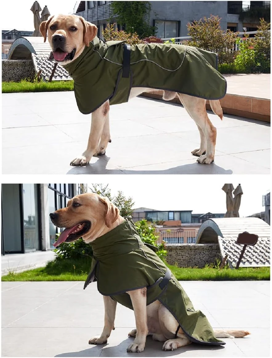 ODSSDAPU Dog Raincoat - Waterproof Dog Winter Jackets Windproof Coat with Velvet