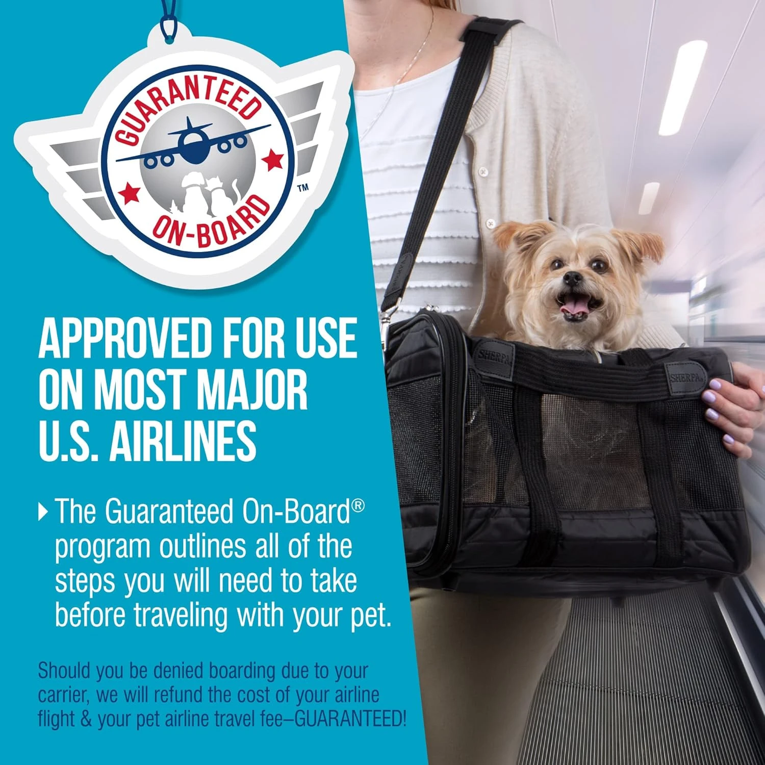Sherpa® Original Deluxe™ Airline Approved Pet Carrier, Medium, Black