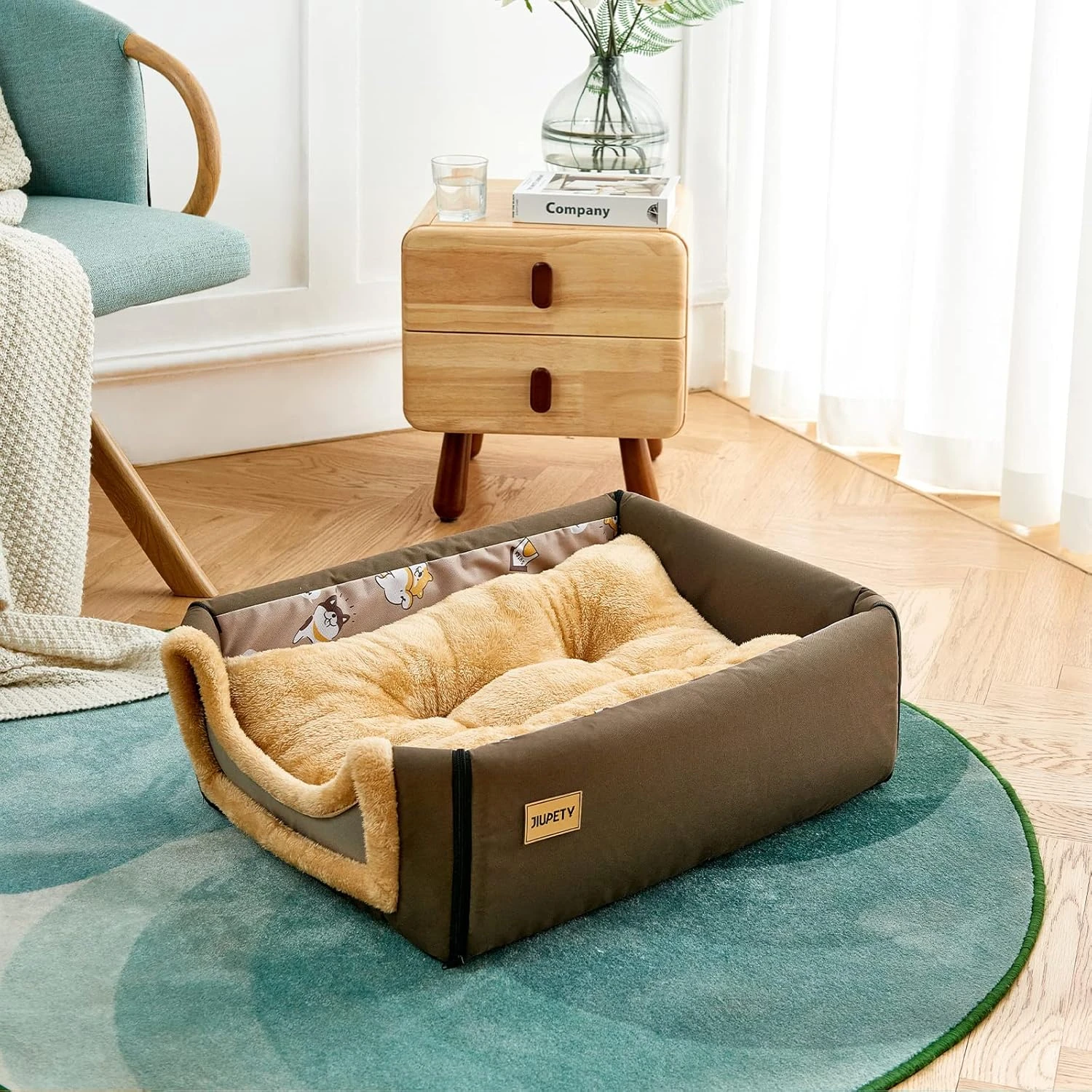 Jiupety Cozy Pet Bed House, 2 in 1 Pet House, L Size for Medium Dog, Warm Cave S