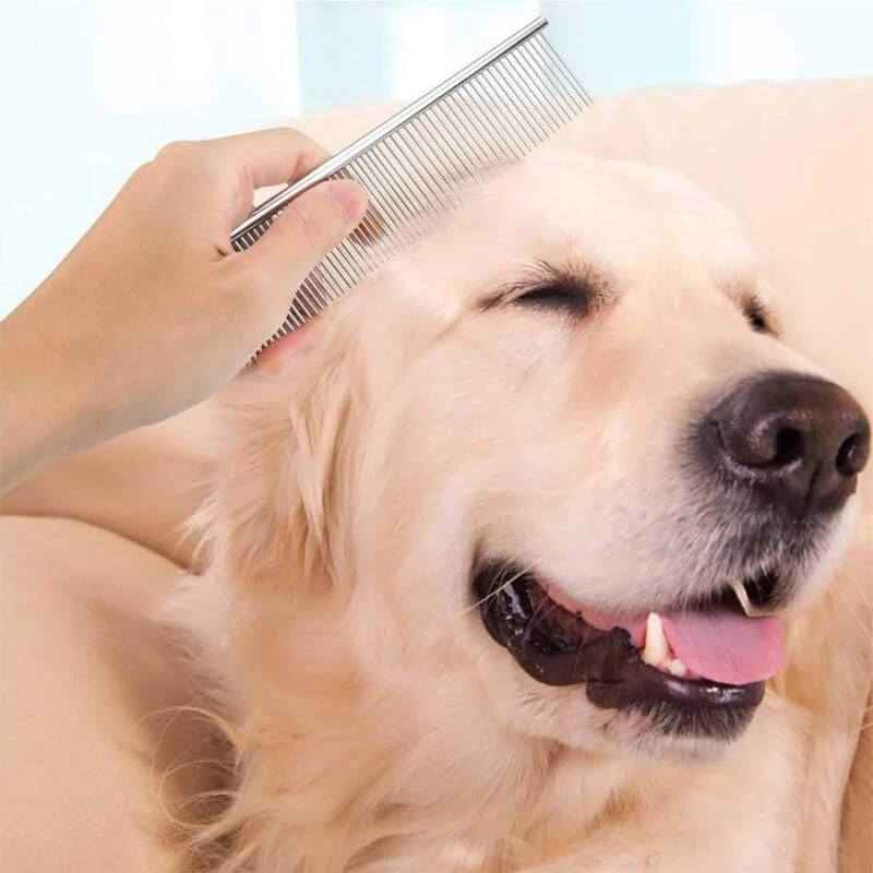 Dog Combs for Grooming, Metal Cat Comb for Removing Tangles and Knots, Professio