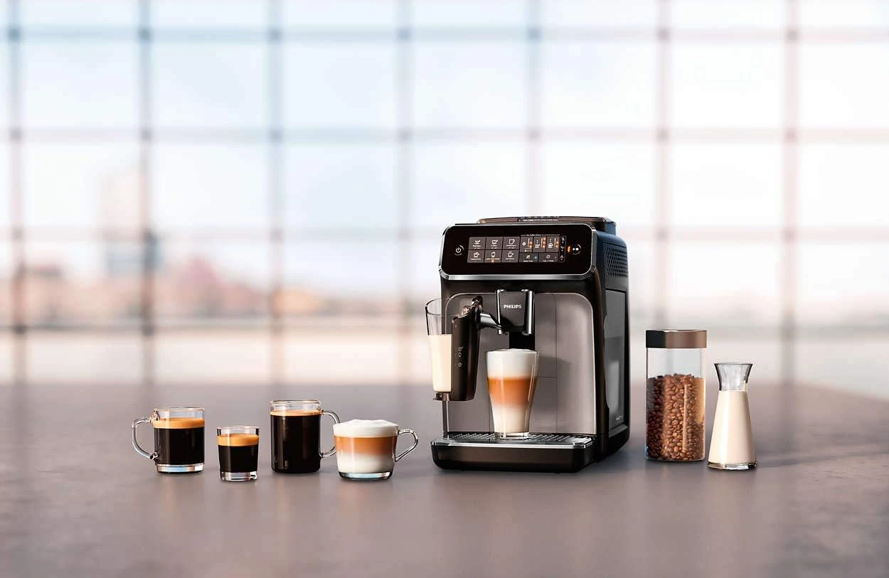 Philips Series 3200 Fully Automatic Espresso Machine - 1500W, LatteGo, Touch Dis