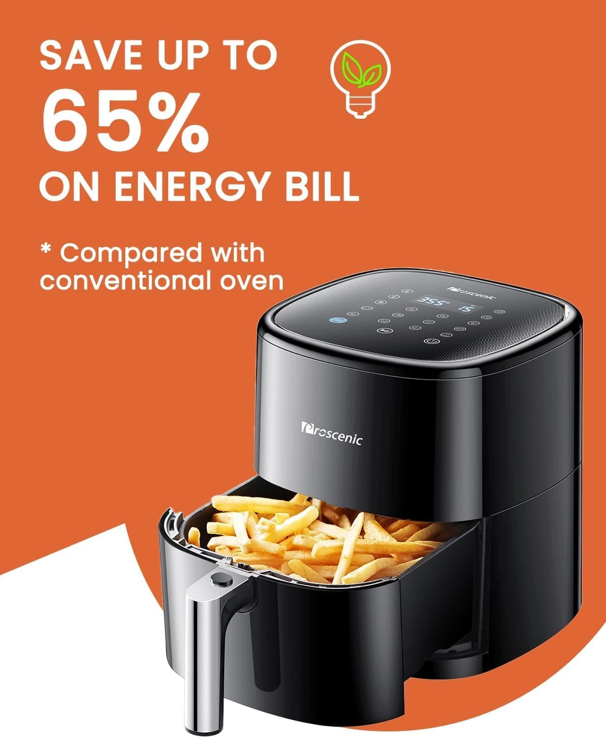 Proscenic T22 Air Fryer, Smart Air Fryer 5L with 13 Presets & Shake Reminder, LE