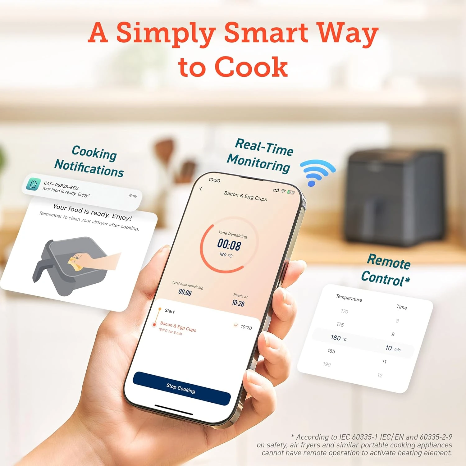 COSORI Air Fryer 6.4L APP Controllable Oven Dual Blaze 1700W, Double Heating Ele