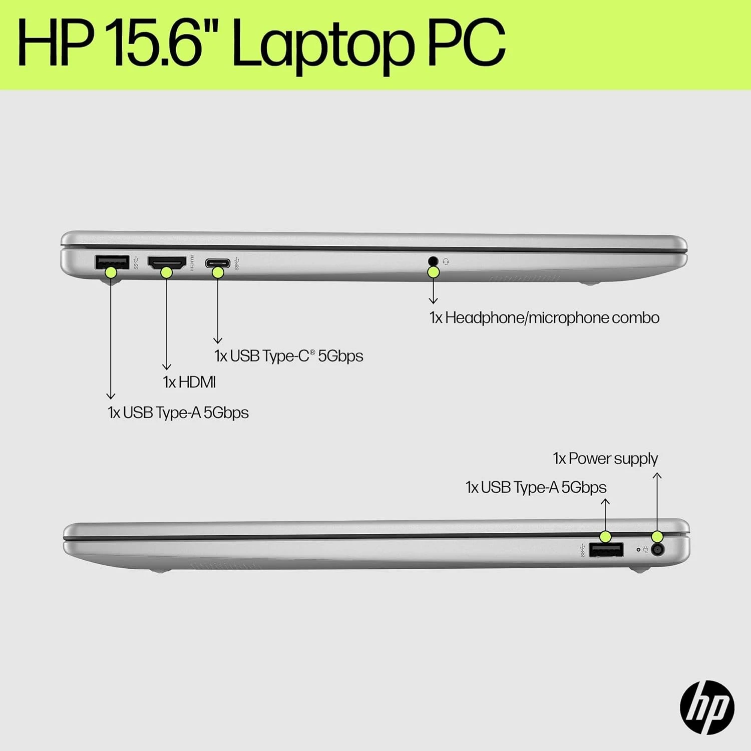 HP Laptop 15-fd0111ne, 15.6" Full HD Display, Intel® Core™ i7-1255U, 16GB RAM, 5