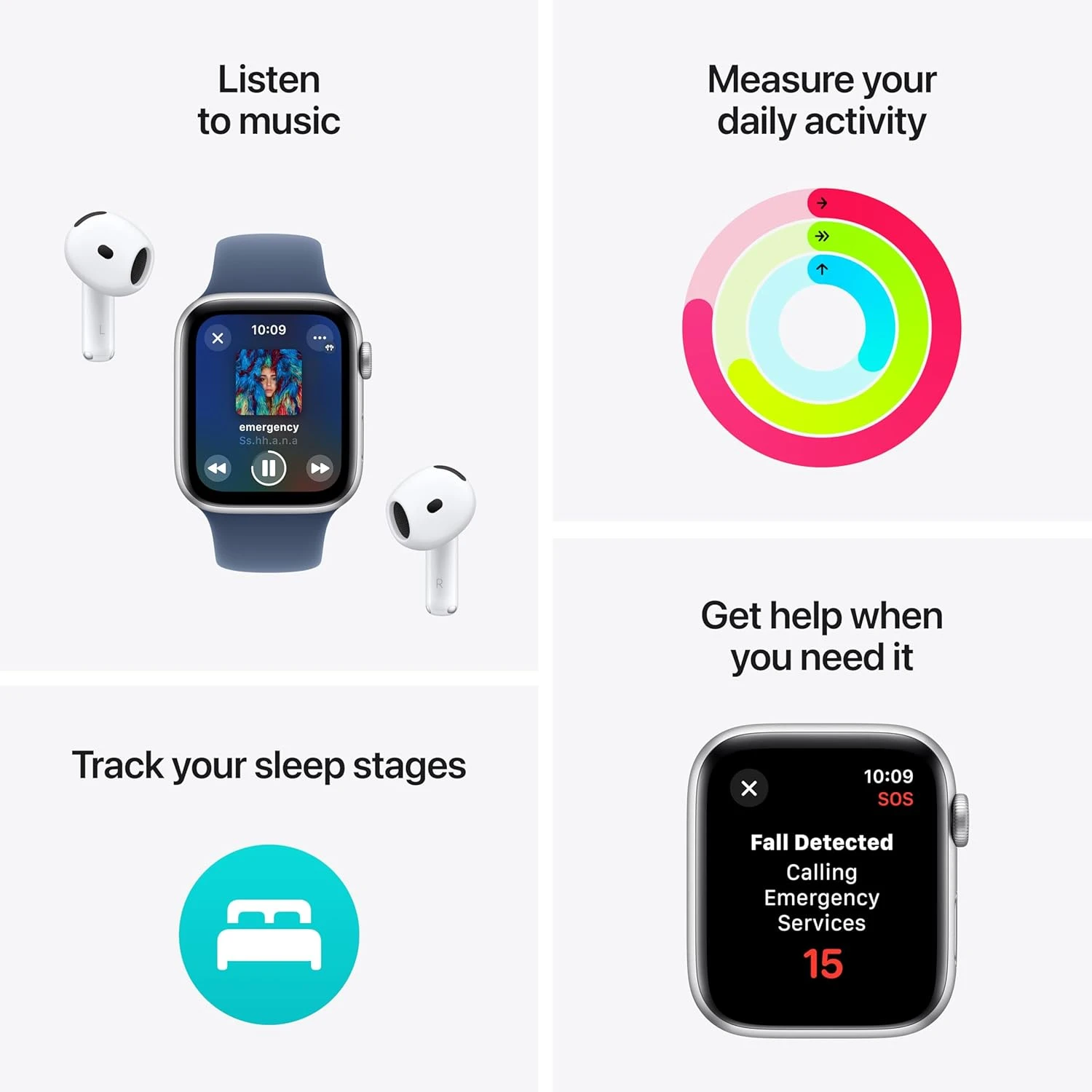Apple Watch SE (2nd Gen) GPS 40mm Smartwatch with Starlight Aluminium Case with 