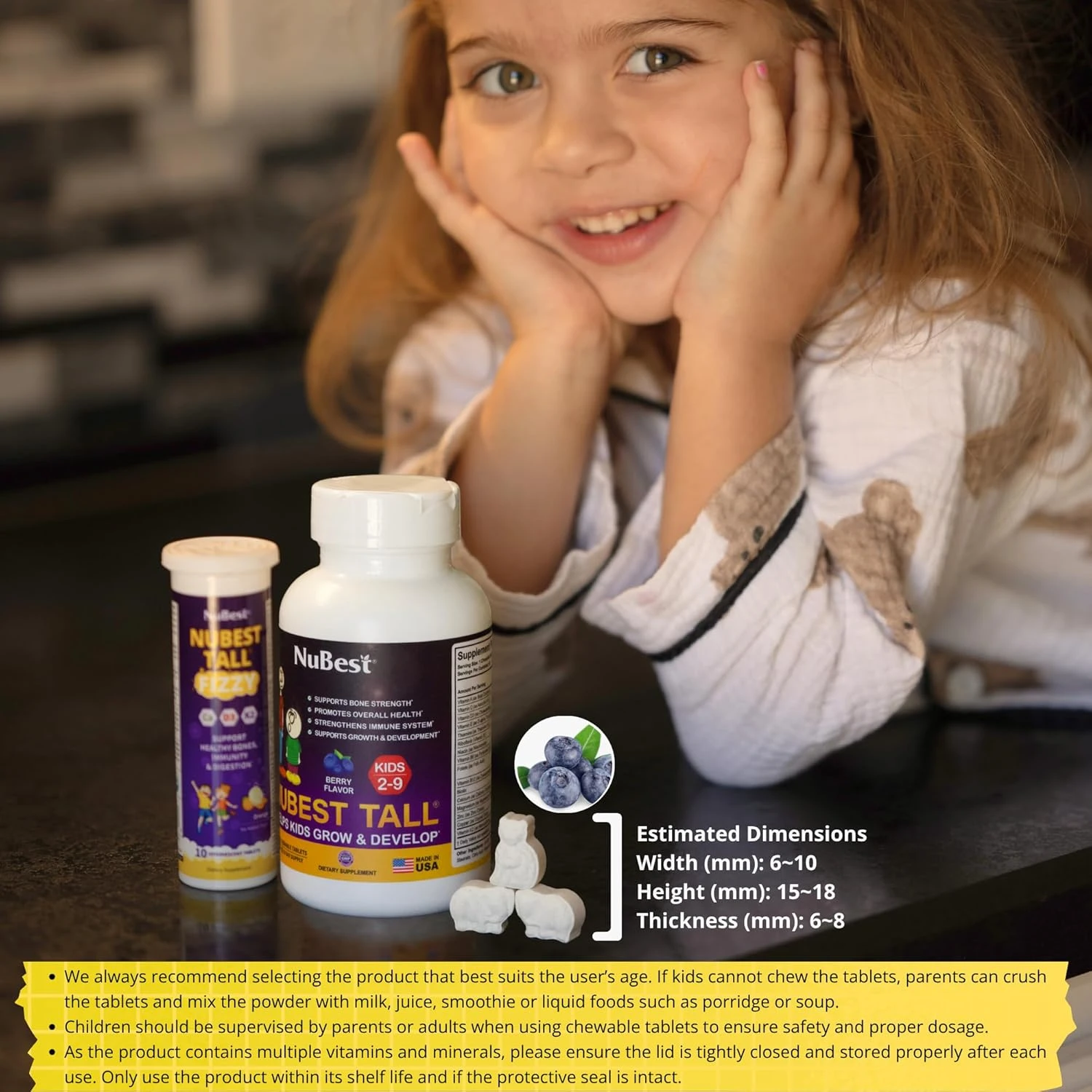 NuBest Tall for Children Age 2-9 - Advance Bone Strength & Develop (Pack 1-60 Co