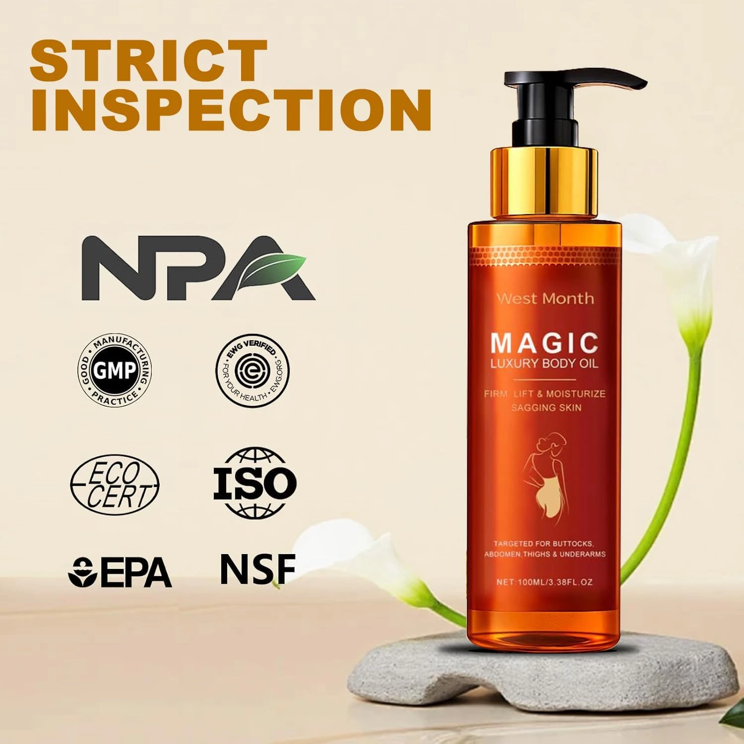 Nigwedete Magic Body Oil | Vitamin Massage Oil for Glowing Skin | with Jojoba, C