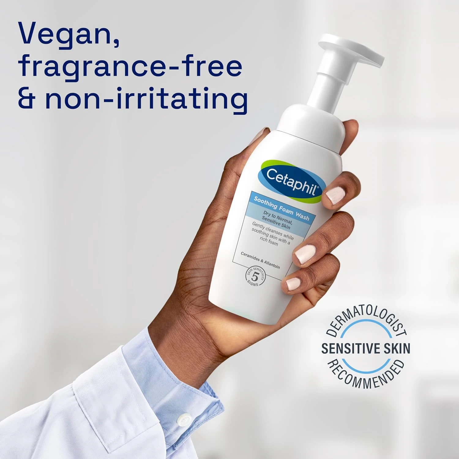 Cetaphil Soothing Foam Face Wash, 200ml, Foaming Cleanser with Ceramides for Nor