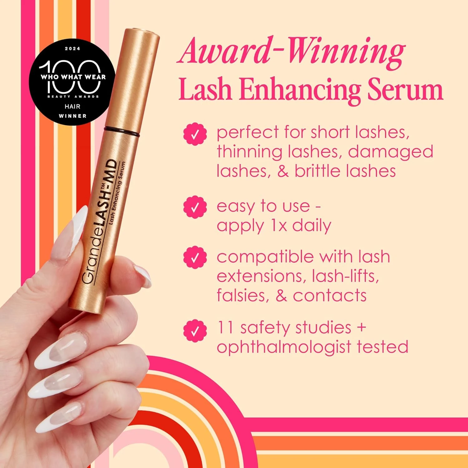Grande Cosmetics GrandeLASH-MD Lash Enhancing Serum, 1 ml - 6-week starter suppl