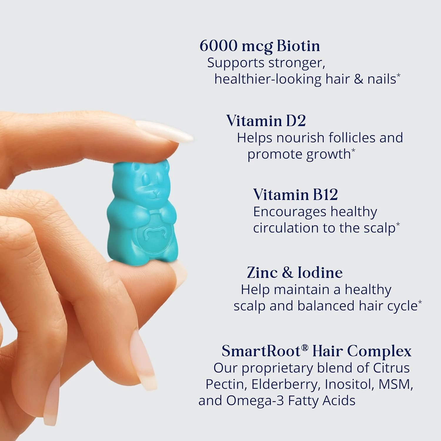 Sugarbear Pro Hair Vegan Vitamin Gummies for Luscious Halal Vegan with Vitamin C