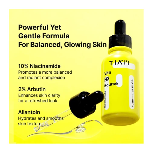 TIA'M Vita B3 Source, Niacinamide Serum, 10% Niacinamide (Vitamin B3), 2% Arbuti